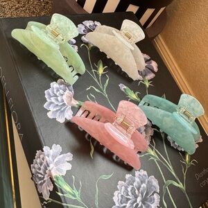Set of Four Pastel Hair Claw Clips